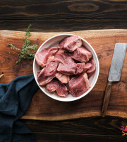 Ferme de Yak Riberot - Cubes de Bourguignon de yak bio élevé en plein air (viande bovine) - 750 gr