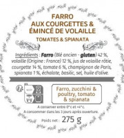 Les Bocaux du Bistrot - Farro aux courgettes & émincé de volaille, tomates & spianata