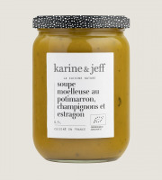 Karine & Jeff - Soupe moelleuse au potimarron, champignons et estragon
