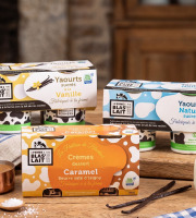 La Ferme de Blas'Lait - Lot Crèmes desserts Caramel beurre salé x4 + nature sucrés x4 + vanille x4