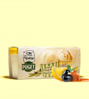 Glaces La Mémère - Glace fleur de lait huile d'olive et 
fleur de lait huile d'olive touche caramel citron 2x120ml X 10