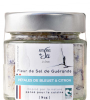 Artisans du Sel - Fleur de Sel de Guérande aux Pétales de Bleuet & Citron Bio – Verrine 85g | Artisans du Sel