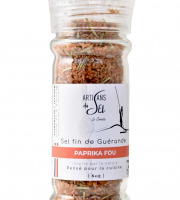 Artisans du Sel - Sel fin de Guérande au Paprika Fou – Moulin Rechargeable 80g – Artisans du Sel