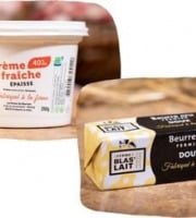La Ferme de Blas'Lait - Lot Beurre cru fermier doux 200g + Crème fraîche épaisse 40%MG
