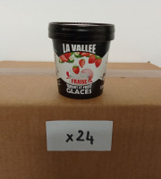 Les Glaces de la Vallée - PACK Mini yaourts glacés  Fraise "la Vallée" 24 pots de 120 ml