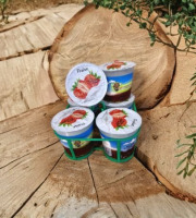 La Ferme de Labergement - Lot de 6 fromages blanc sur lit de fraise