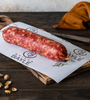 Maison BAYLE - Champions du Monde de boucherie 2016 - Saucisson à cuire - cervelas pistaché - Festif - fêtes - Noël