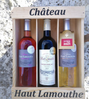 Château Haut-Lamouthe - Coffret Bois de 3 bouteilles : AOC Bergerac Rouge, Blanc et Rosé