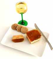 Traiteur Gourmet d'Alsace - Foie gras de Canard IGP du Sud ouest origine France et sa gelée au Gewurtztraminer 200Gr