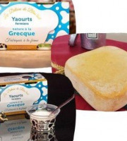 La Ferme de Blas'Lait - Lot Yaourts à la grecque Nature x8 + Fromage Martinois