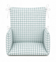 Timouny - Coussin de chaise haute Vichy Bleu