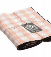 Maison de Vacances - Nappe Bourdon - Toile Mimi Vichy melon noir - 145x300