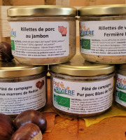 Le Pré de la Rivière - Coffret 5 bocaux bio de la ferme -  Pâtés  et Rillettes de Porc Blanc de l'ouest