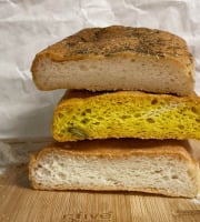 Boulangerie l'Eden Libre de Gluten - Lot Focaccias :  Nature, Curry  et Herbes de Provence