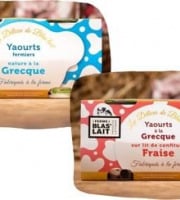 La Ferme de Blas'Lait - Lot Yaourts à la grecque Nature x8 + sur lit de confiture Fraise x4