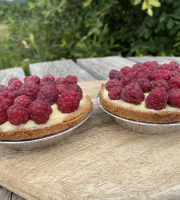 Ferme Sinsac - Tartelettes framboises sur crème de verveine