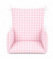 Timouny - Coussin de chaise haute Vichy – Rose - Universel & confortable – Made in France