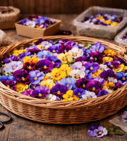 Nature et Saveurs - Ferme Aquaponique et Permacole Astérienne - Fleurs de pensées comestibles en mélange – palette florale vive