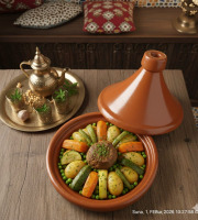 Le Paradis d'Escargot - Tajine au boeuf et ces petits légumes 1 personne et sa semoule