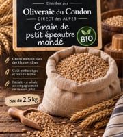 L'OLIVERAIE DU COUDON - [Précommande] GRAIN DE PETIT EPEAUTRE MONDÉ BIO – Hautes-Alpes – Sac de 2,5 kg