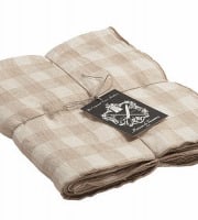 Maison de Vacances - Nappe Bourdon - Toile Mimi Vintage Vichy crème - 170x170