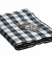 Maison de Vacances - Nappe Bourdon - Toile Mimi Vichy pétrole noir - 145x145