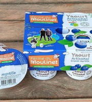 Ferme du Moulinet - 4 Yaourts au lait frais entier de la ferme*125g - brassés aux myrtilles (9%)