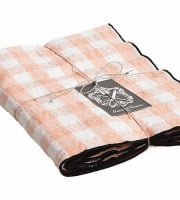 Maison de Vacances - Nappe Bourdon - Toile Mimi Vichy melon noir - 145x350