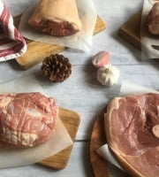 Ferme de Pleinefage - Colis de porc à mijoter : rouelle, jarret, rôtis