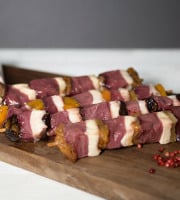 Ferme de Pleinefage - Assortiment de brochettes de magret canard aux fruits - Lot de 4