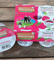Ferme du Moulinet - 4 Yaourts au lait frais entier de la ferme*125g - brassés aux framboises (9%)