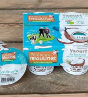 Ferme du Moulinet - 4 Yaourts étuvés au lait frais entier de la ferme*125g - Arôme naturel Noix de coco
