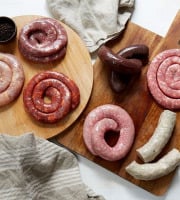 Ferme de Pleinefage - Assortiment de Saucisses (canard, poulet, porc), Merguez, Boudins et Andouillettes - 2 personnes