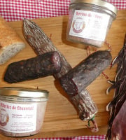 Ferme Guillaumont - Charcuterie de chevreuil : terrine de chevreuil, rillettes, saucisson fumé et sec, jambon fumé