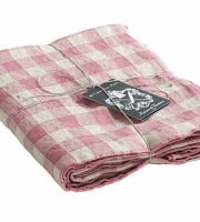Maison de Vacances - Nappe Bourdon - Toile Mimi Vintage Vichy rose zizi - 170x170
