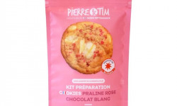 Pierre & Tim Cookies - Kit Préparation 12 Cookies Praline Rose Chocolat Blanc x12