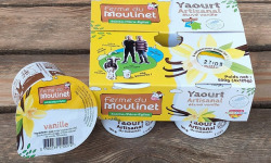Ferme du Moulinet - 4 Yaourts étuvés au lait frais entier de la ferme*125g - Arôme naturel Vanille