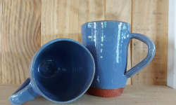 Poterie Seinomarine - Duo de mugs - Collection "Bleu Lin Foncé"