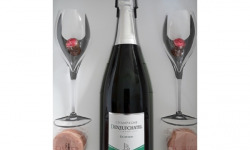 Champagne Deneufchatel - Coffret Champagne Brut Tradition Avec Flûtes, Bouchons Aux Chocolats Et Biscuits Roses De Reims