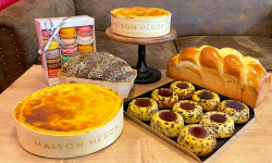 Boulangerie Maison Héron père et filles - Le panier de Noël: gâteaux, pain à partager