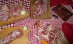 Ferme Guillaumont - Demi-agneau race Romane avec merguez et chipolatas - environ 9.9 kg