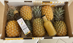 La Box Fruitée -  Fruits de la Réunion - BOX ROYALE- 5 Ananas, 1 jus, 1 sirop de Vanille