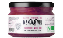 Manjar Viu : Légumes lacto fermentés - Choucroute rouge et gingembre - Bio - lacto-fermentée - 220 g