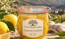 L'OLIVERAIE DU COUDON - CITRONS CONFITS BOCAUX 500gr BRUT POIDS NET 320GR