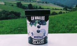 Les Glaces de la Vallée - Coffret Yaourt et fruits glacés à la myrtille "la Vallée" 12 pots de 500 ml