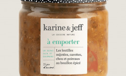 Karine & Jeff - Les lentilles mijotées - carottes, chou et poireaux au bouillon épicé