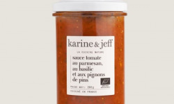 Karine & Jeff - Sauce tomate au parmesan, au basilic et aux pignons de pin 200g