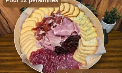 La Fermière - Plateau de Raclette et charcuterie pour 12 personnes – Assortiment présenté sur plateau