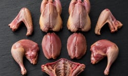 Des Poules et des Vignes à Bourgueil - 2 Cailles de Touraine  découpées