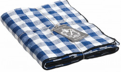 Maison de Vacances - Nappe Bourdon - Toile Mimi Vichy cobalt noir - 145x145